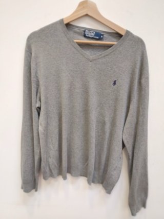 Jersey Polo Ralph Lauren V-Neck Gris Talla M