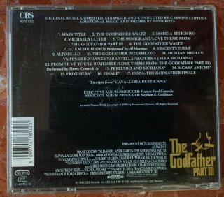 EL PADRINO III - Banda sonora. Cd