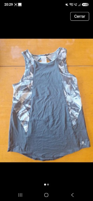 Camiseta deportiva Domyos gris y blanca Talla S