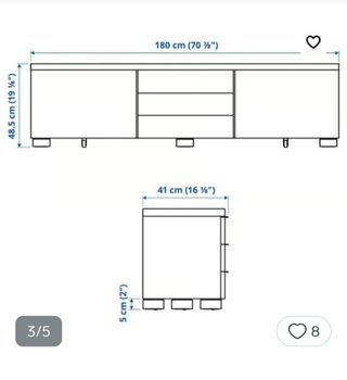 Mueble TV Ikea Bestaáburs Alto Brillo