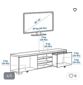 Mueble TV Ikea Bestaáburs Alto Brillo