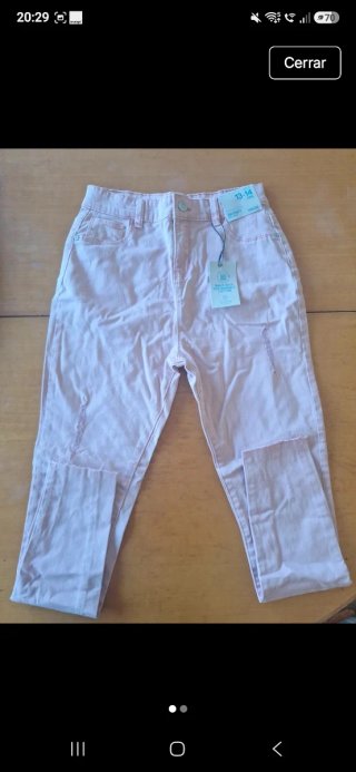 Pantalones vaqueros rosas desgastados talla 13-14