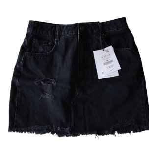 Falda vaquera negra Pull&Bear XL