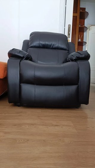 Sillón masajeador de piel negro
