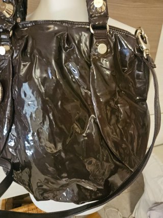 Borsa Versace marrone lucida