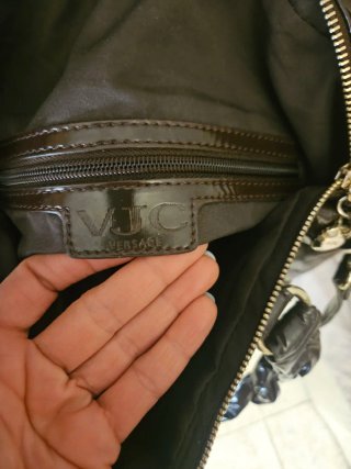 Borsa Versace marrone lucida