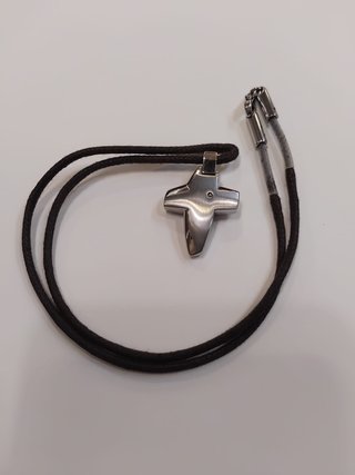 Collar Lotus Style Hombre Cruz Plata
