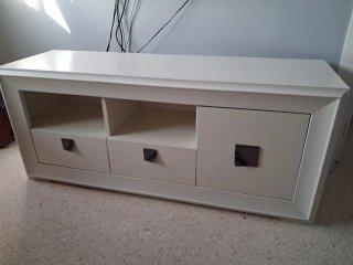 Mueble TV blanco madera