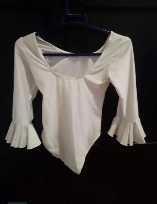 Body Blanco con Mangas Volantes