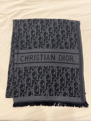Fular/bufanda Dior monograma gris y negro