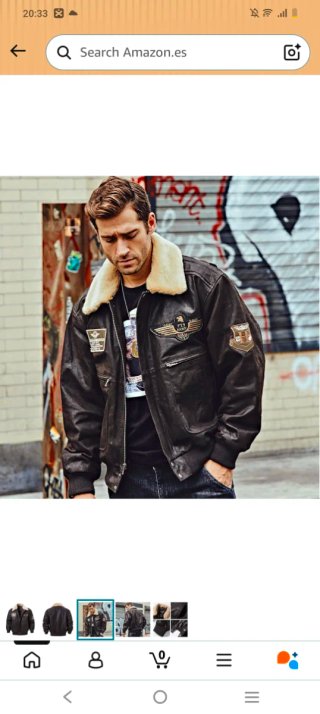Chaqueta Bomber Piel Hombre FLAVOR Marrón T:XXL