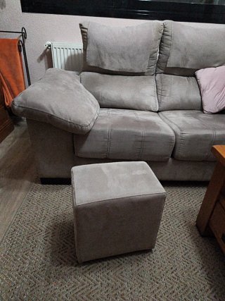 Sofá 3 plazas gris tela