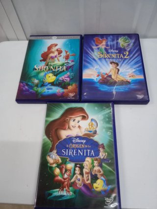 3 Películas DVD La Sirenita (Disney)