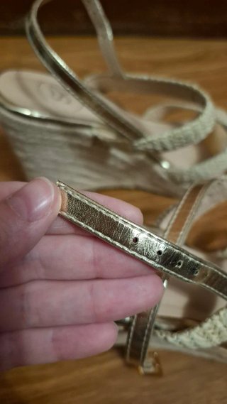 Sandalias Sfera Rafia Esparto Beige Doradas