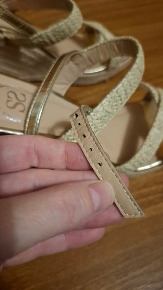 Sandalias Sfera Rafia Esparto Beige Doradas