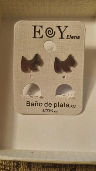 Pendientes E&Y Elena Perro Baño Plata 925