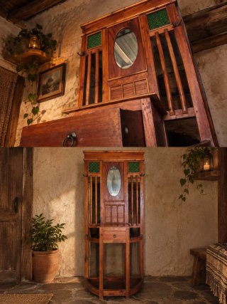 Mueble recibidor perchero paragüero antiguo