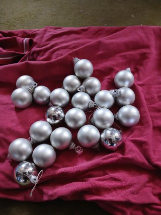 Palline Natale Argento Vetro