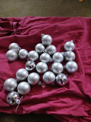 Palline Natale Argento Vetro