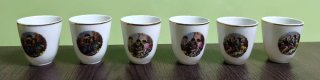 Lote 6 vasos chupito licor vintage cuadros Murillo