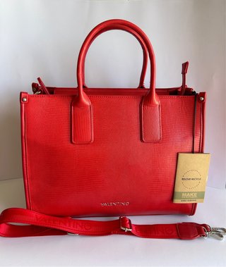 Bolso Valentino Rojo Piel Cocodrilo