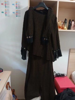 Conjunto Falda Larga y Jersey Marrón