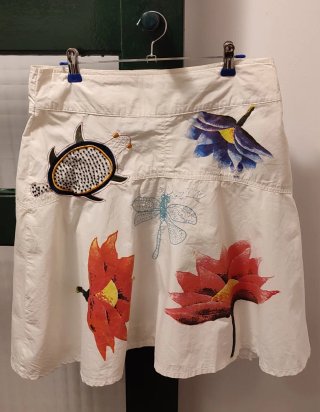 Falda Midi Blanca Desigual Talla M