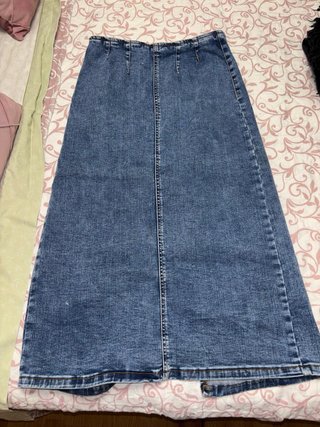 Falda vaquera lápiz Stradivarius azul