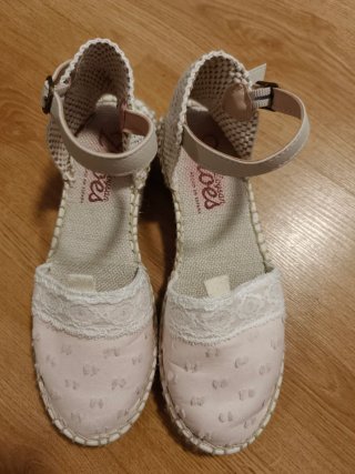 Zapatos niña comunión rosa/blanco