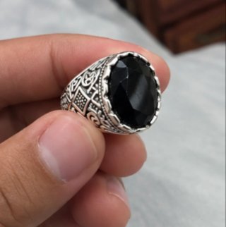 Anillo Inox Negro Talla Grande Hombre