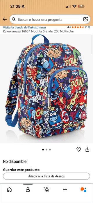 Mochila Kukuxumusu Estampada