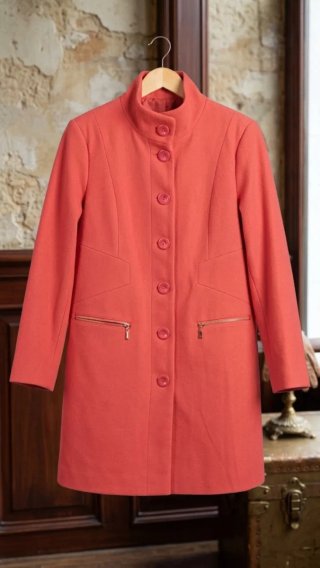 Abrigo de paño rojo