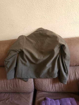 Chaqueta de cuero verde oliva