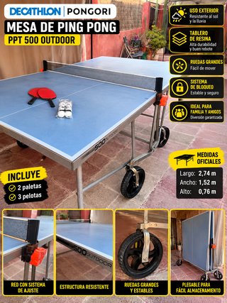 Mesa de Ping Pong Pongori PPT 500 Outdoor