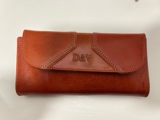 Cartera de piel mujer marrón