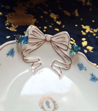 Pendientes plata con topacio azul turquesa y verde