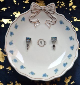 Pendientes plata con topacio azul turquesa y verde