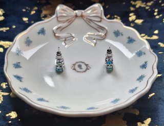 Pendientes plata con topacio azul turquesa y verde