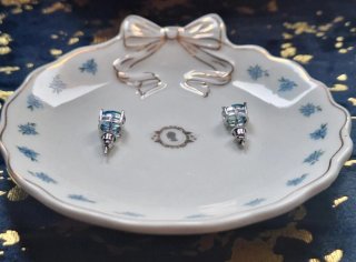 Pendientes plata con topacio azul turquesa y verde