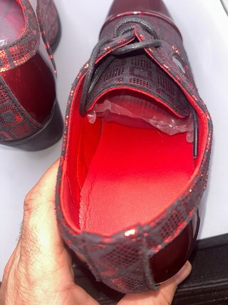 Zapatos Oxford Burdeos Charol Tacón Retro