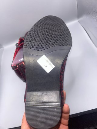 Zapatos Oxford Burdeos Charol Tacón Retro