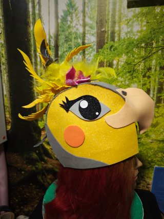 Gorro disfraz pájaro carnaval Carolina, ninfa .
