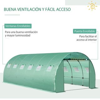 Cubierta Invernadero Túnel 600x300x200cm Verde