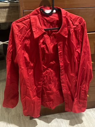 Camisa Roja Mango Manga Larga Talla S