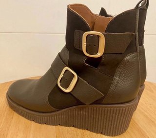 Botines Yokono piel marrón/verde talla 40