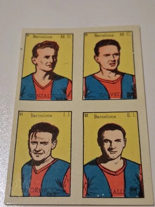 Lámina de Cromos Antiguos FC Barcelona