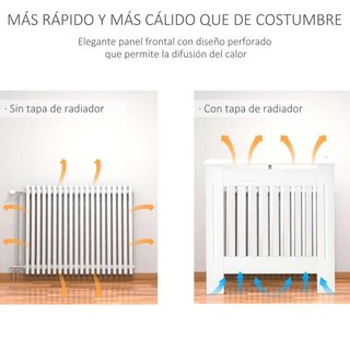 Cubre Radiador MDF 78x81cm con Estante Blanco