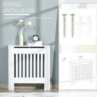 Cubre Radiador MDF 78x81cm con Estante Blanco