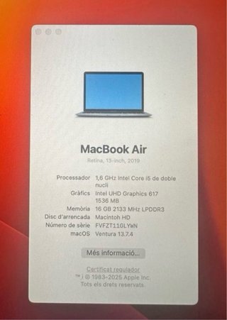 MacBook Air 13 2019 para piezas o reparar