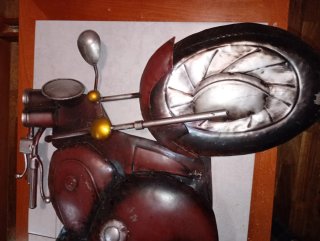 Figura Decorativa de Moto con Sidecar